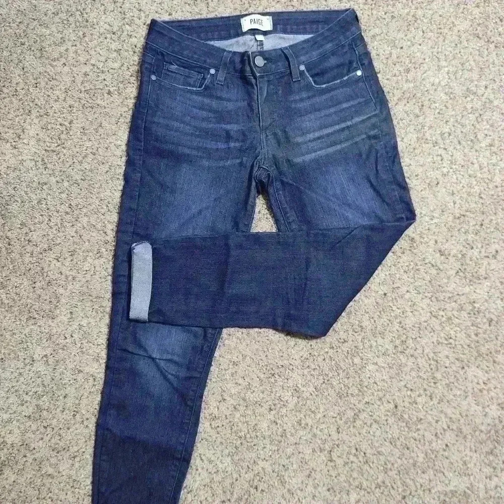 Paige Kylie crop jeans med/dark wash denim Size 25 - Picture 2 of 6
